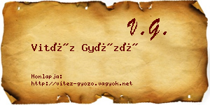 Vitéz Győző névjegykártya